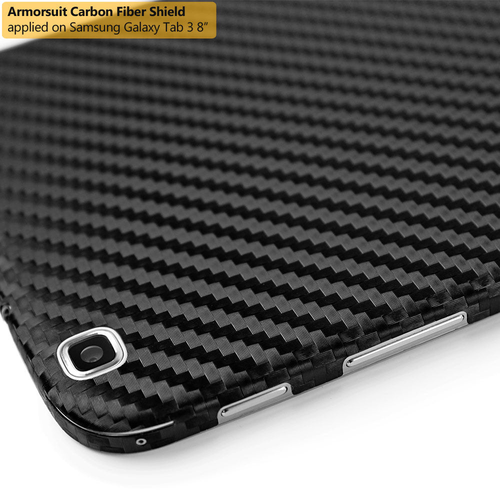 Samsung Galaxy Tab 3 8.0 (Wifi Only) Screen Protector + Black Carbon Fiber Film Protector