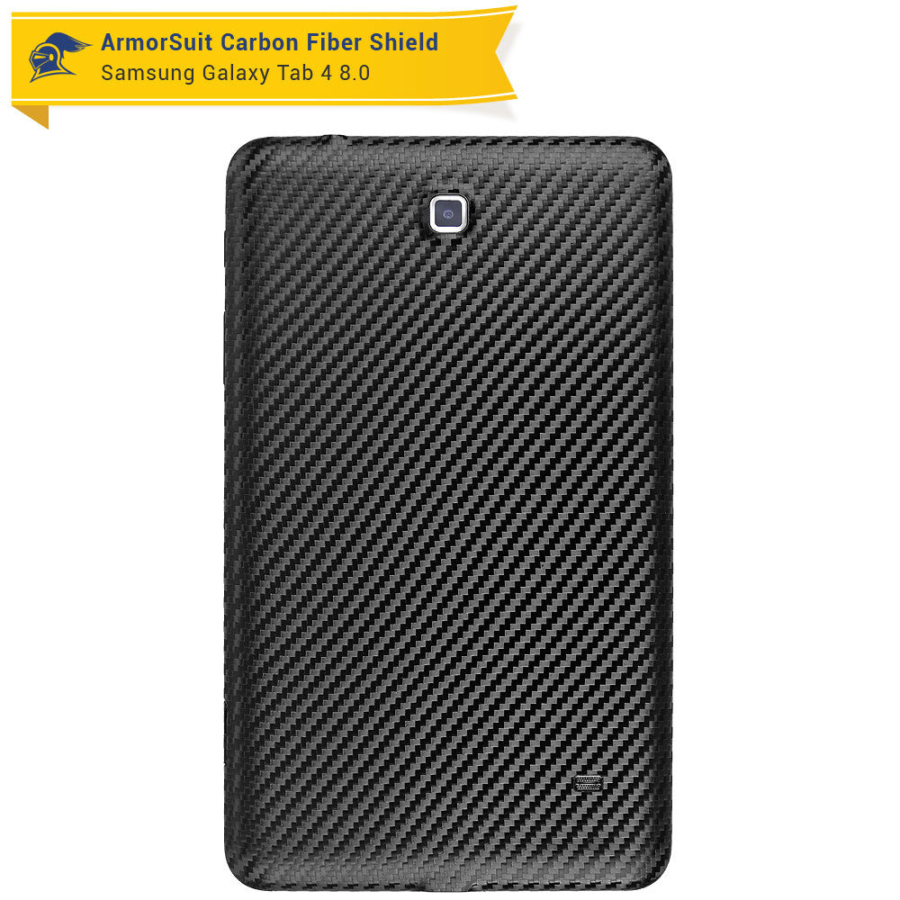 Samsung Galaxy Tab 4 8.0 Screen Protector + Black Carbon Fiber Film Protector