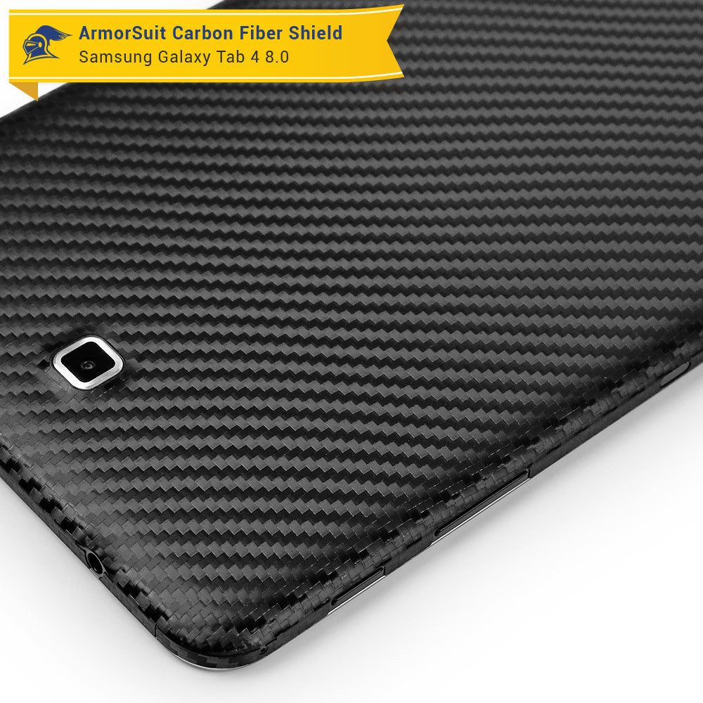 Samsung Galaxy Tab 4 8.0 Screen Protector + Black Carbon Fiber Film Protector