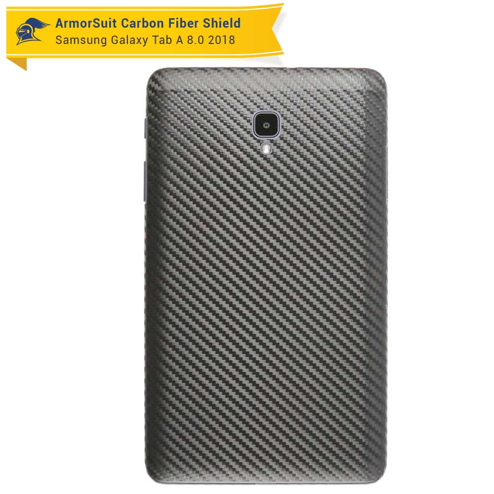 Samsung Galaxy Tab A 8.0" 2017 Screen Protector + Black Carbon Fiber Skin (SM-T380)