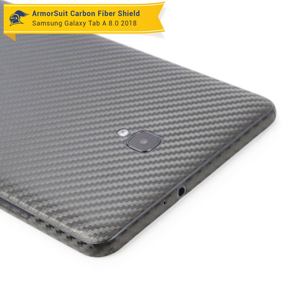 Samsung Galaxy Tab A 8.0" 2017 Screen Protector + Black Carbon Fiber Skin (SM-T380)