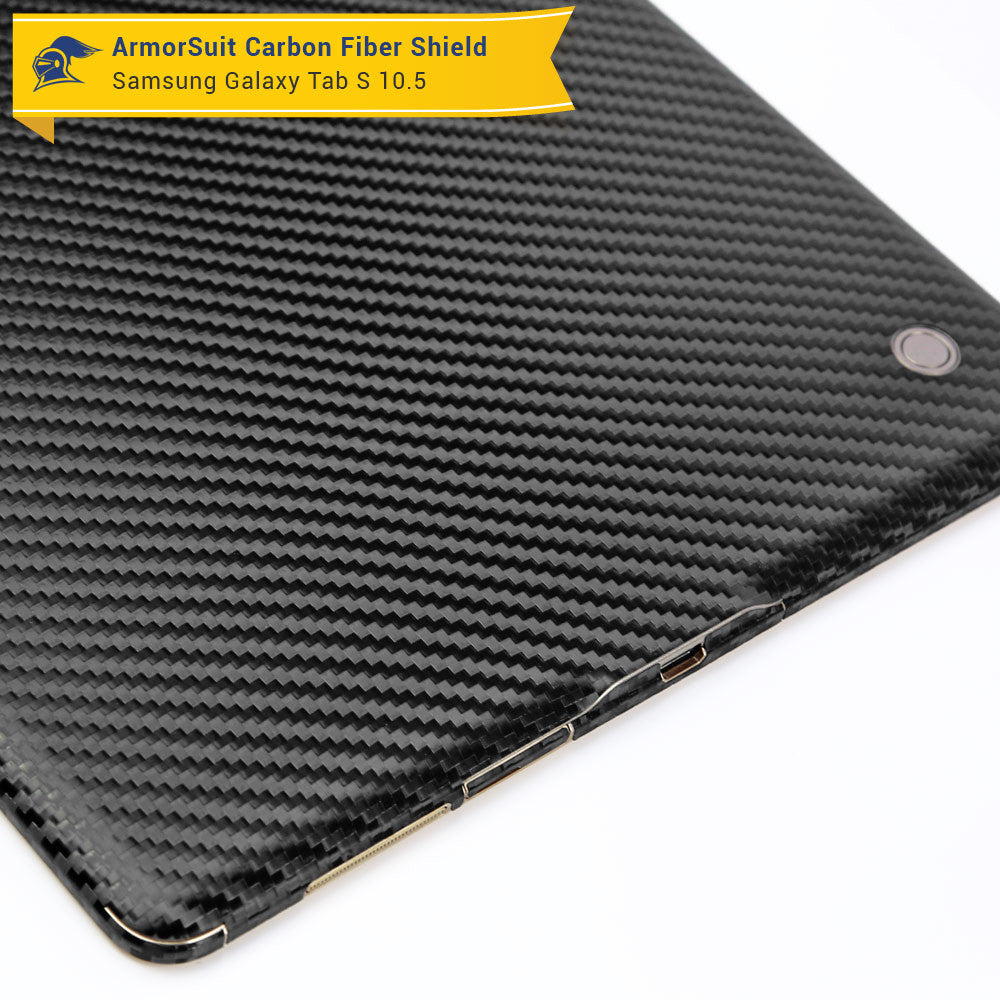 Samsung Galaxy Tab S 10.5 Screen Protector + Black Carbon Fiber Film Protector