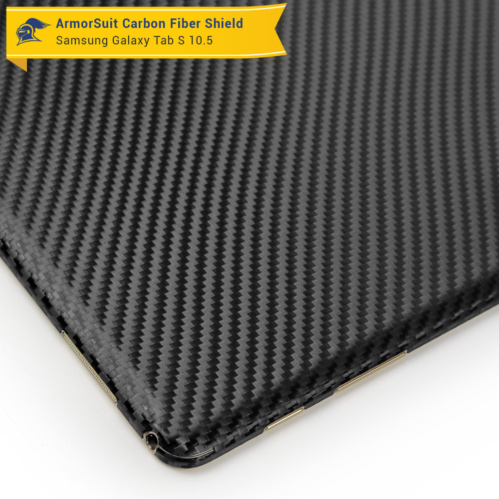 Samsung Galaxy Tab S 10.5 Screen Protector + Black Carbon Fiber Film Protector
