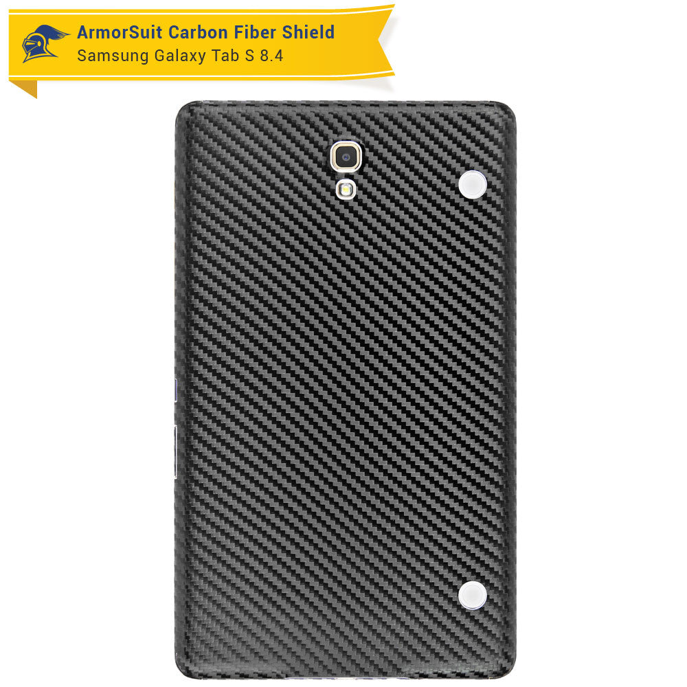 Samsung Galaxy Tab S 8.4 Screen Protector + Black Carbon Fiber Film Protector