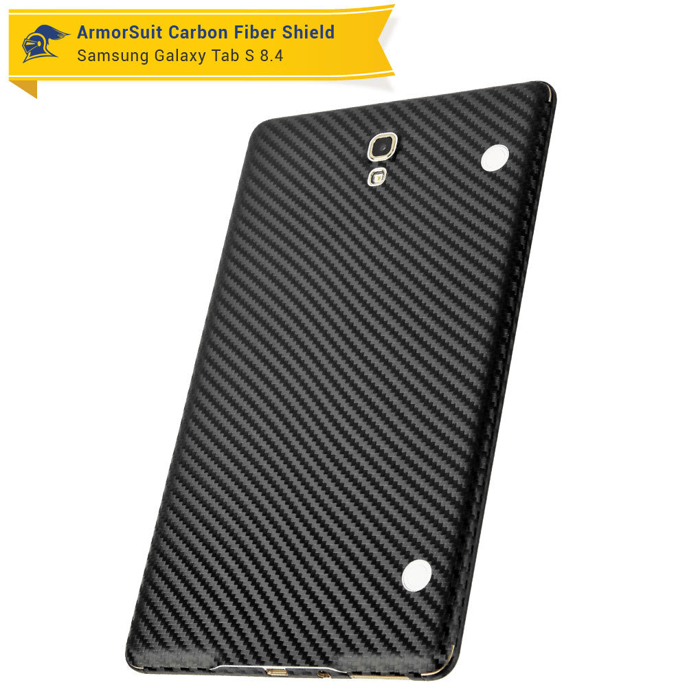 Samsung Galaxy Tab S 8.4 LTE Screen Protector + Black Carbon Fiber Film Protector