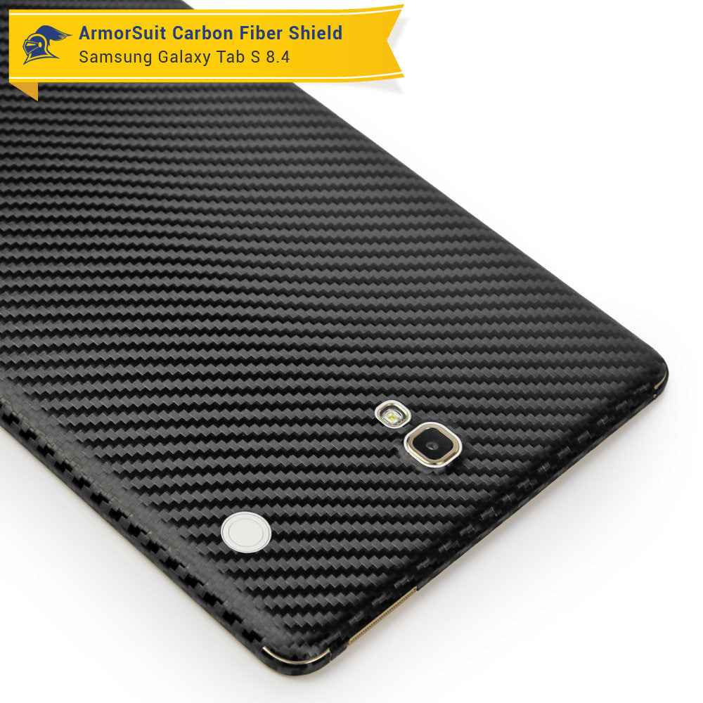 Samsung Galaxy Tab S 8.4 LTE Screen Protector + Black Carbon Fiber Film Protector