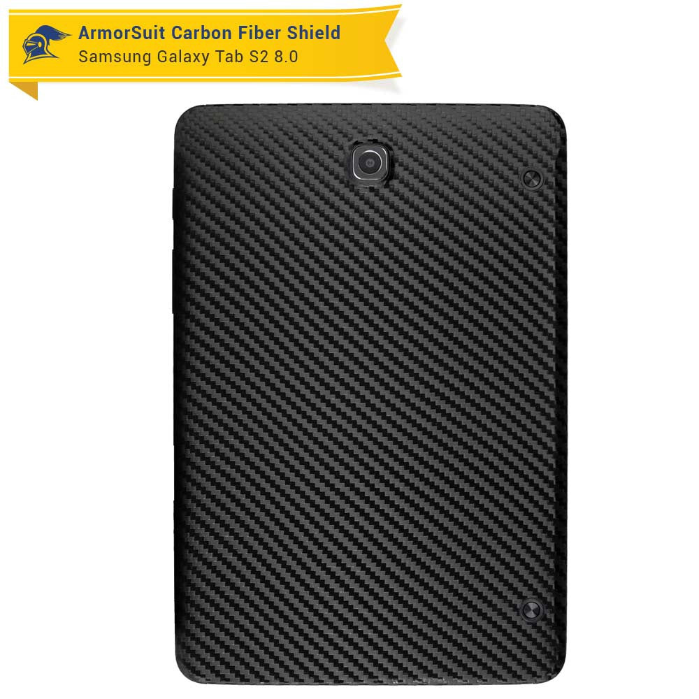 Samsung Galaxy Tab S2 8.0 Screen Protector + Black Carbon Fiber Skin