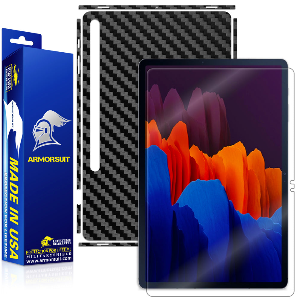 Samsung Galaxy Tab S7+ 12.4'' (2020) Screen Protector - Black-Carbon Skin