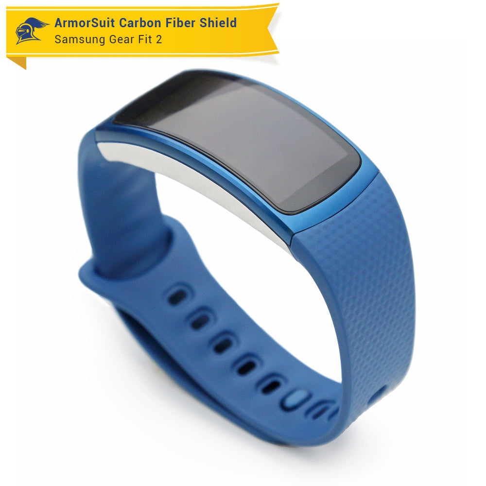 Samsung Gear Fit2 Screen Protector + White Carbon Fiber Skin