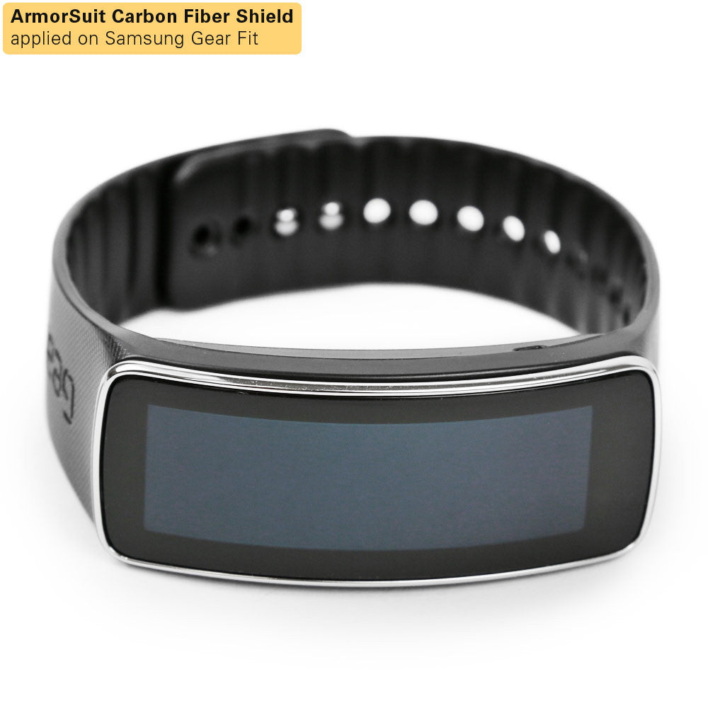 Samsung Gear Fit Screen Protector + White Carbon Fiber Film Protector