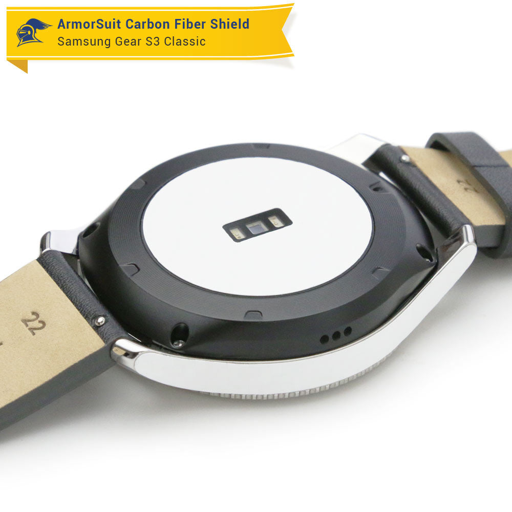 Samsung Gear S3 Classic Screen Protector + White Carbon Fiber Skin