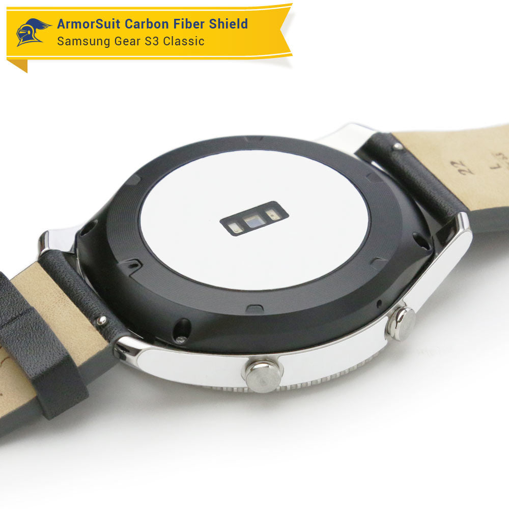 Samsung Gear S3 Classic Screen Protector + White Carbon Fiber Skin