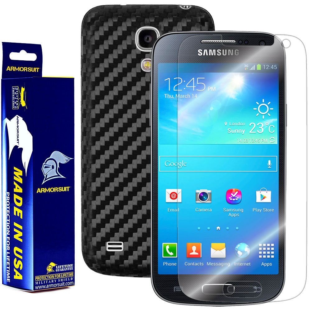 Samsung Galaxy S4 Mini Screen Protector + Carbon Fiber Film Protector