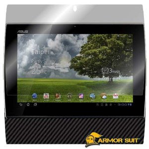 ASUS Eee Slider SL101 Screen Protector + Black Carbon Fiber Skin Protector