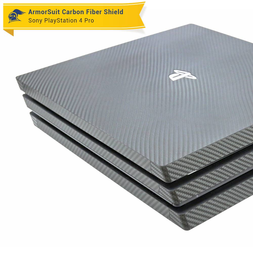 Sony PlayStation 4 PS4 Pro Black Carbon Fiber Film Protector