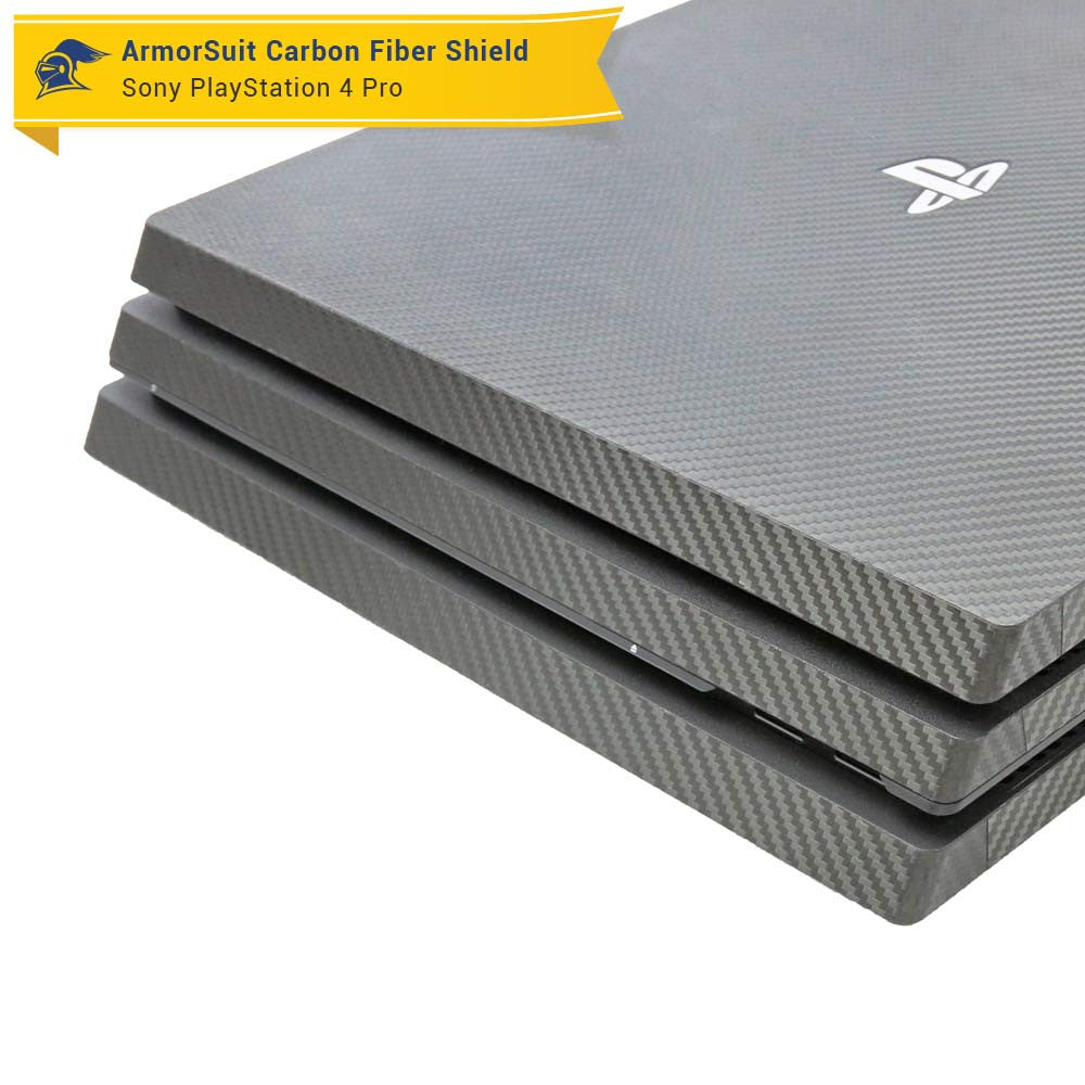 Sony PlayStation 4 PS4 Pro Black Carbon Fiber Film Protector