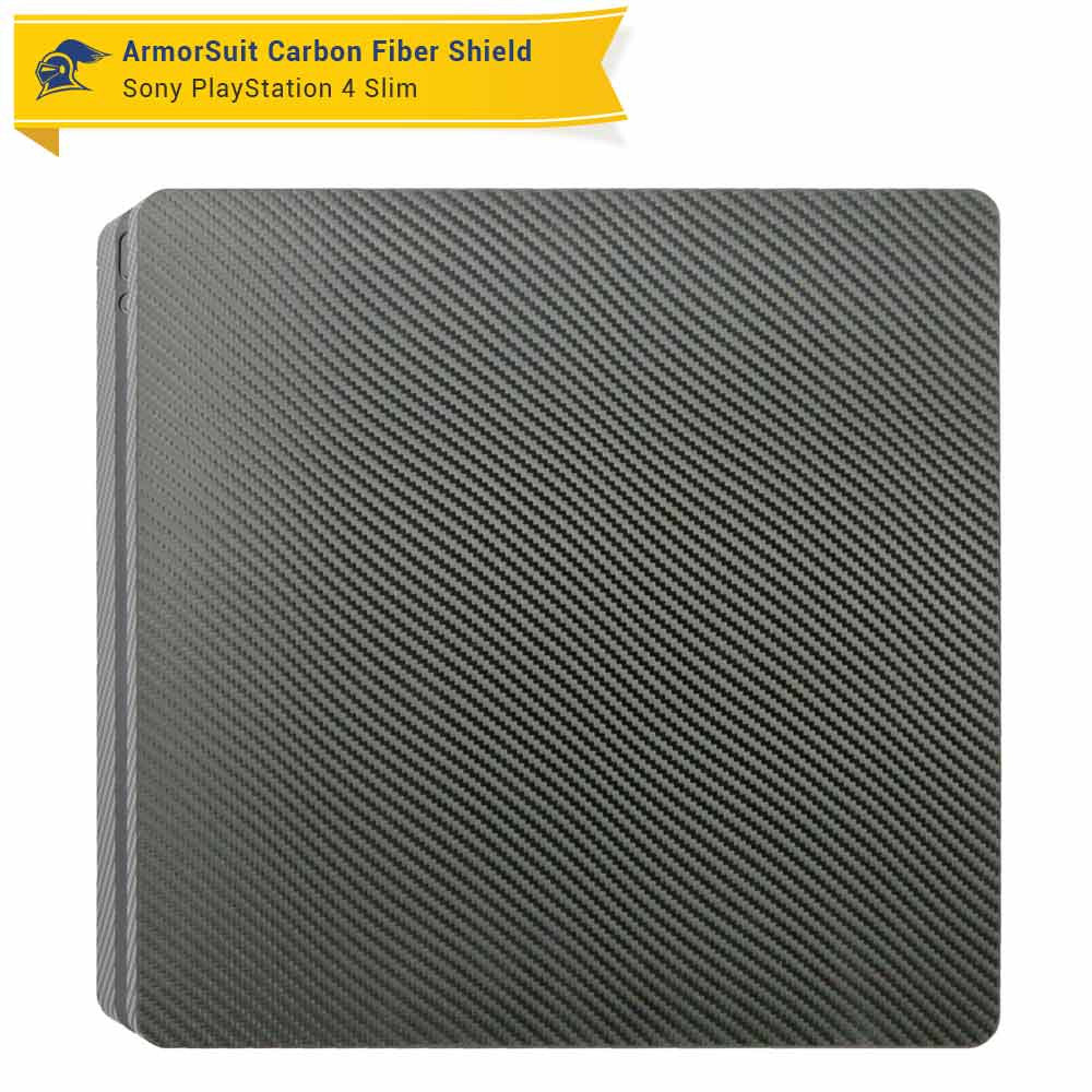 Sony PlayStation 4 PS4 Slim Black Carbon Fiber Film Protector