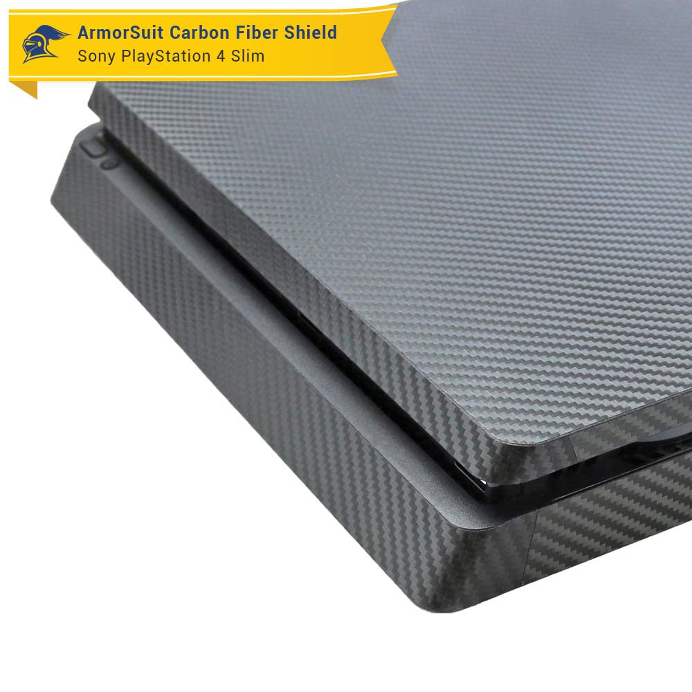 Sony PlayStation 4 PS4 Slim Black Carbon Fiber Film Protector