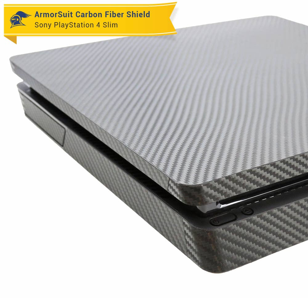 Sony PlayStation 4 PS4 Slim Black Carbon Fiber Film Protector