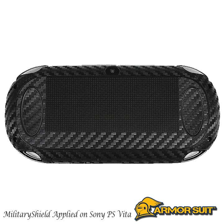 Sony PlayStation Vita Screen Protector + Black Carbon Fiber Film Protector