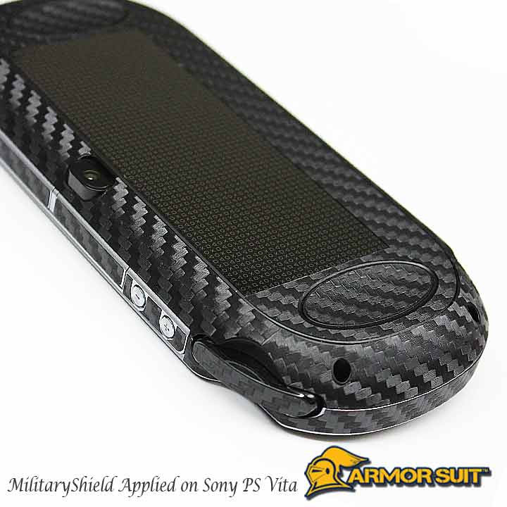 Sony PlayStation Vita Screen Protector + Black Carbon Fiber Film Protector