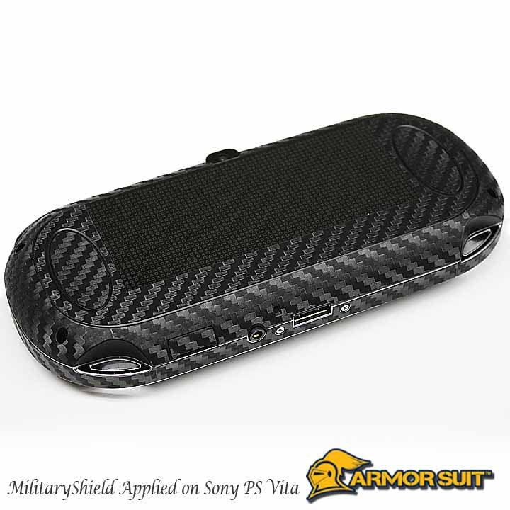Sony PlayStation Vita Screen Protector + Black Carbon Fiber Film Protector