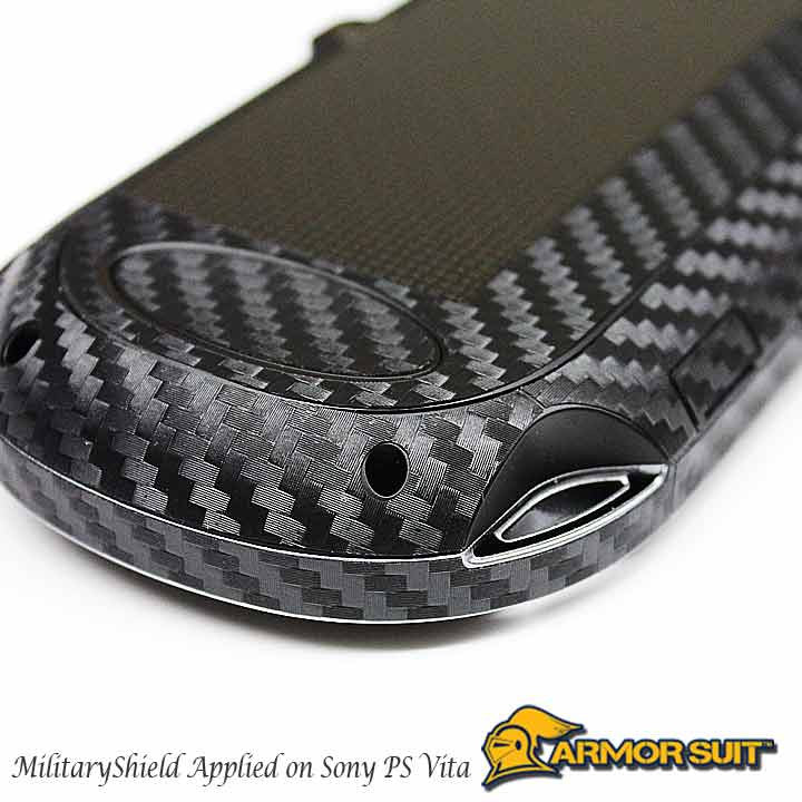 Sony PlayStation Vita Screen Protector + Black Carbon Fiber Film Protector