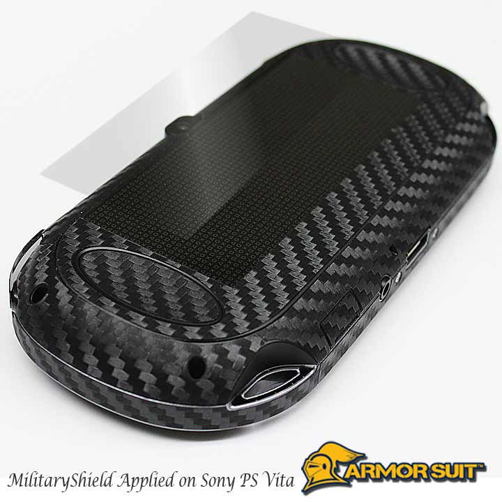 Sony PlayStation Vita Screen Protector + Black Carbon Fiber Film Protector