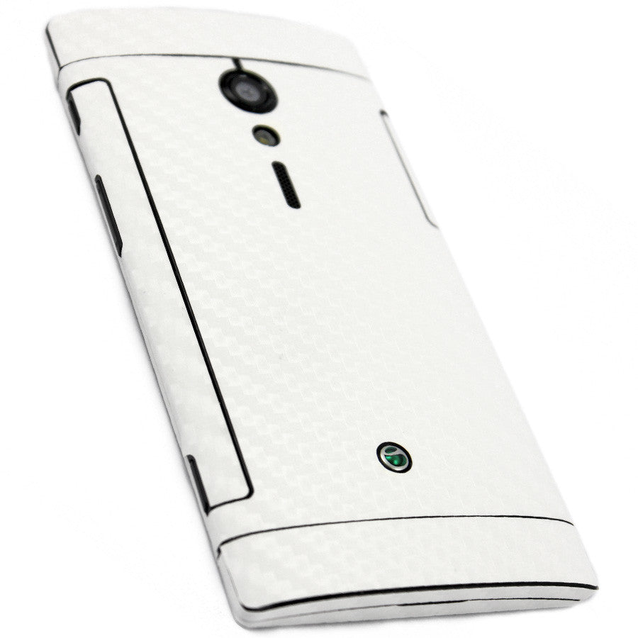 Sony Ericsson Xperia ion Screen Protector + White Carbon Fiber Film Protector