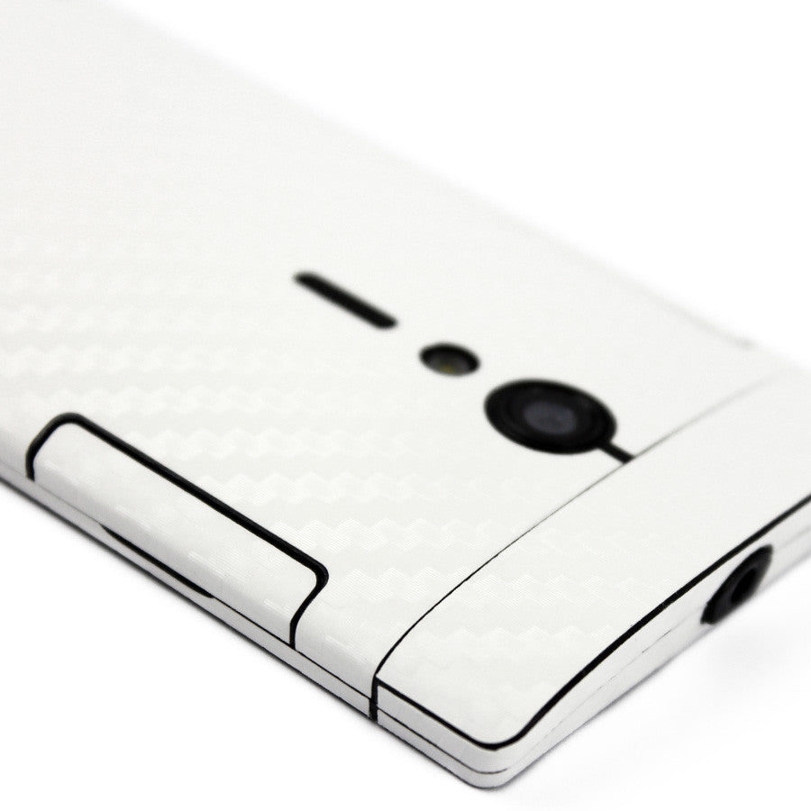Sony Ericsson Xperia ion Screen Protector + White Carbon Fiber Film Protector
