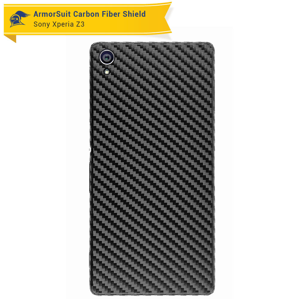 Sony Xperia Z3 Screen Protector + Black Carbon Fiber Skin