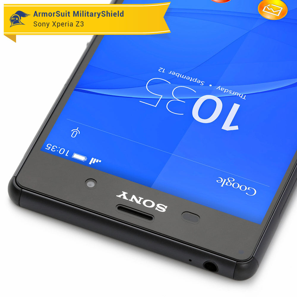 Sony Xperia Z3 Screen Protector + White Carbon Fiber Skin