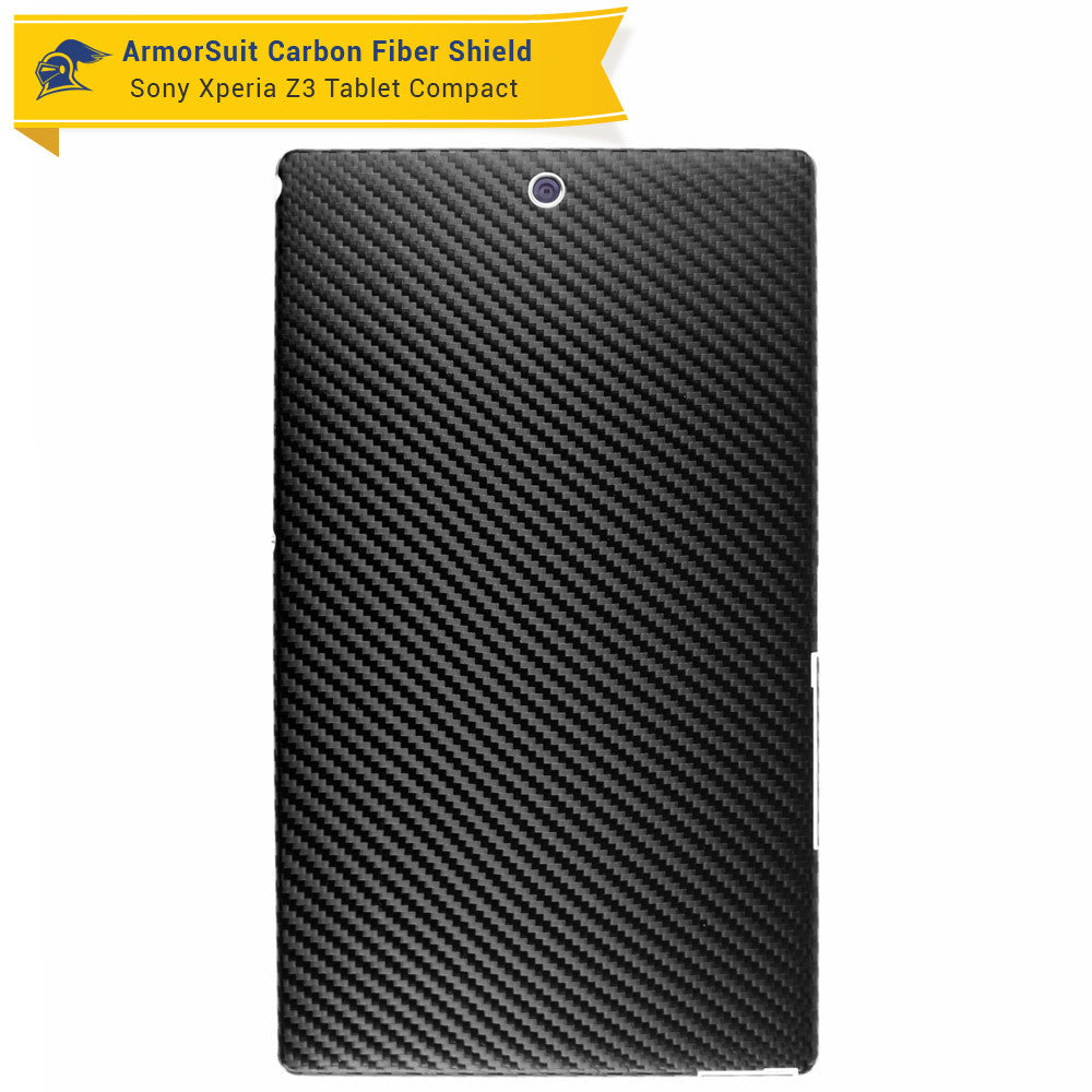 Sony Xperia Z3 Tablet Compact Screen Protector + Black Carbon Fiber Skin