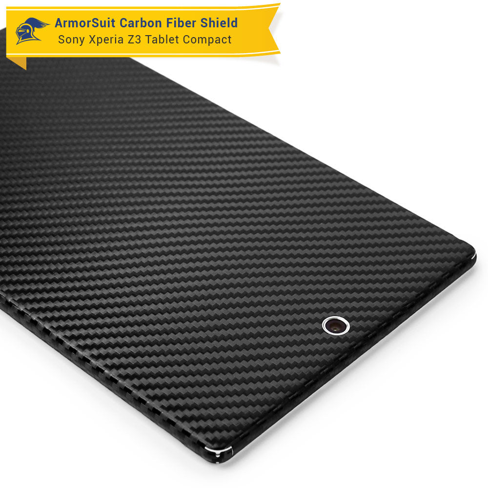 Sony Xperia Z3 Tablet Compact Screen Protector + Black Carbon Fiber Skin