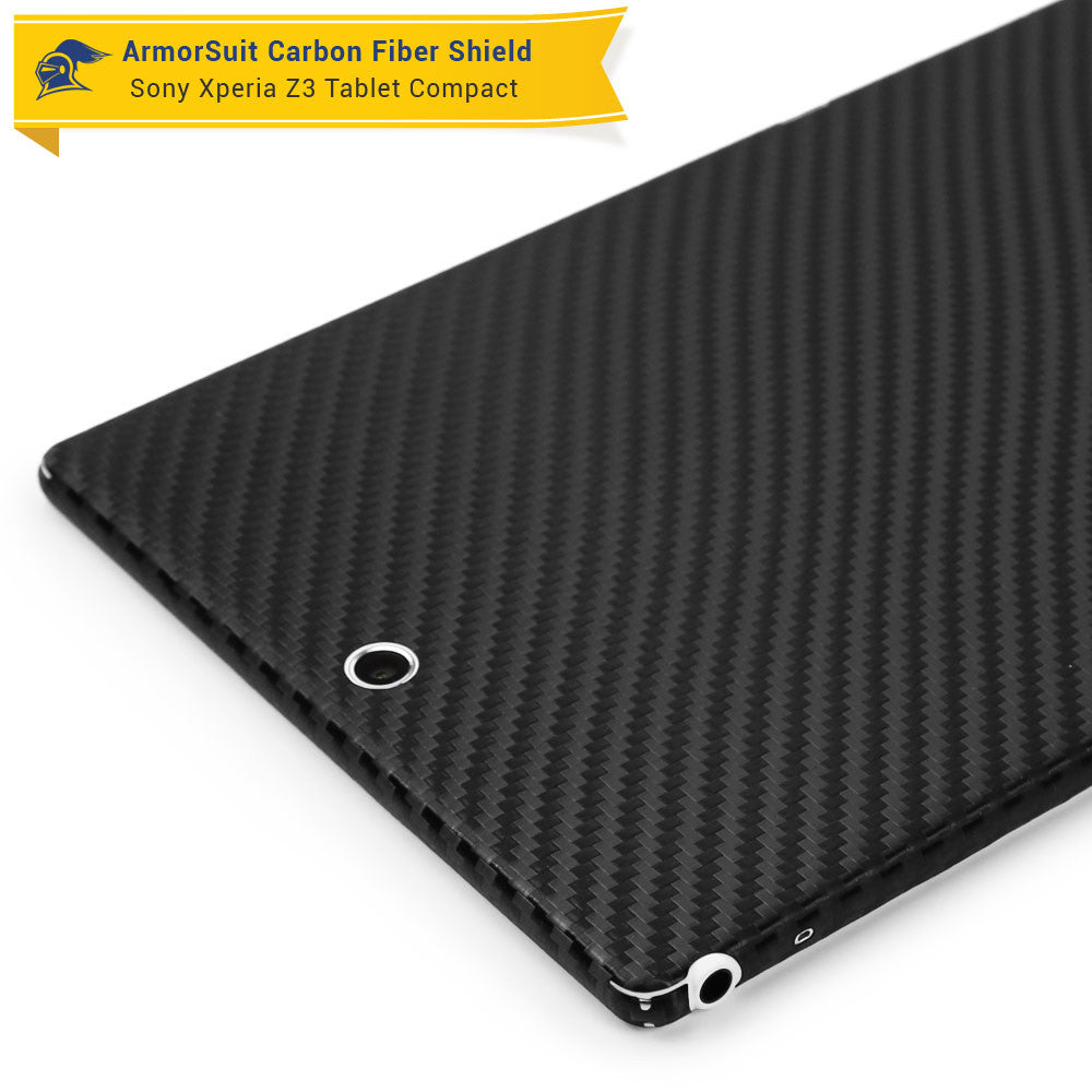 Sony Xperia Z3 Tablet Compact Screen Protector + Black Carbon Fiber Skin
