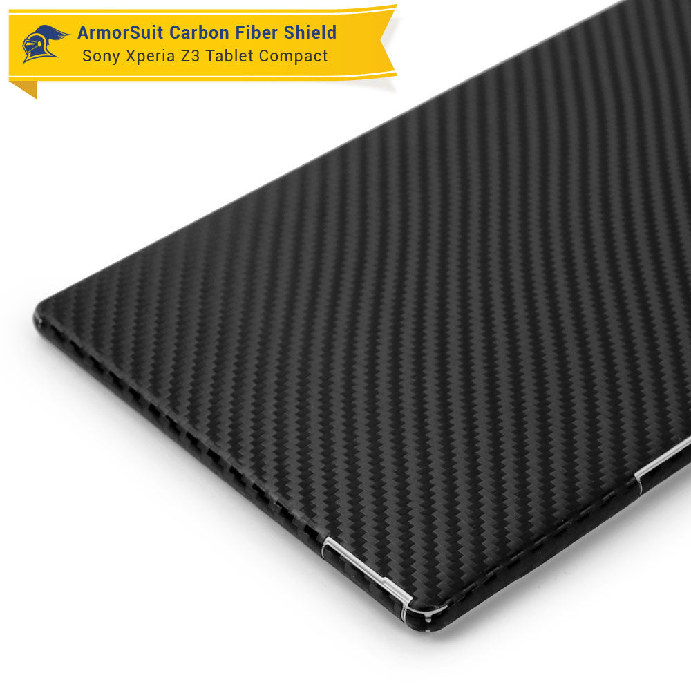 Sony Xperia Z3 Tablet Compact Screen Protector + Black Carbon Fiber Skin