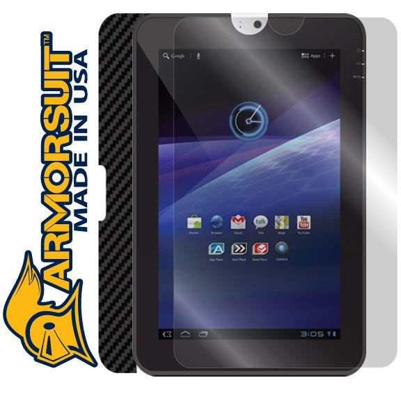 Toshiba Thrive Screen Protector + Black Carbon Fiber Skin Protector
