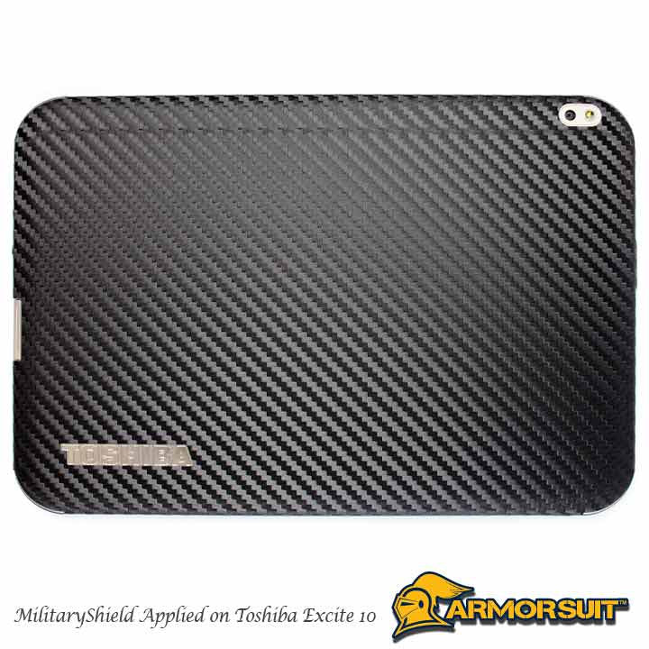 Toshiba Excite 10 Screen Protector + Black Carbon Fiber Film Protector