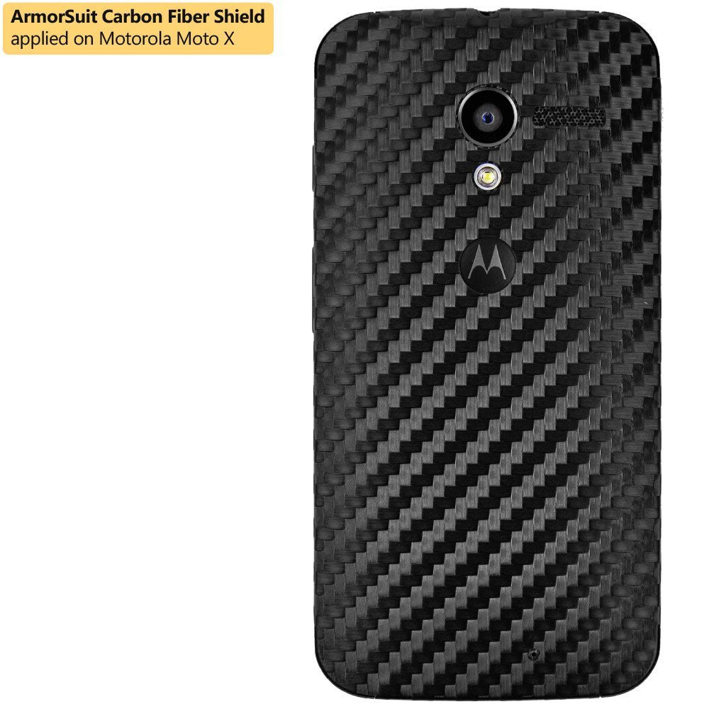 Motorola Moto X (1st Generation) Screen Protector + Black Carbon Fiber Film Protector
