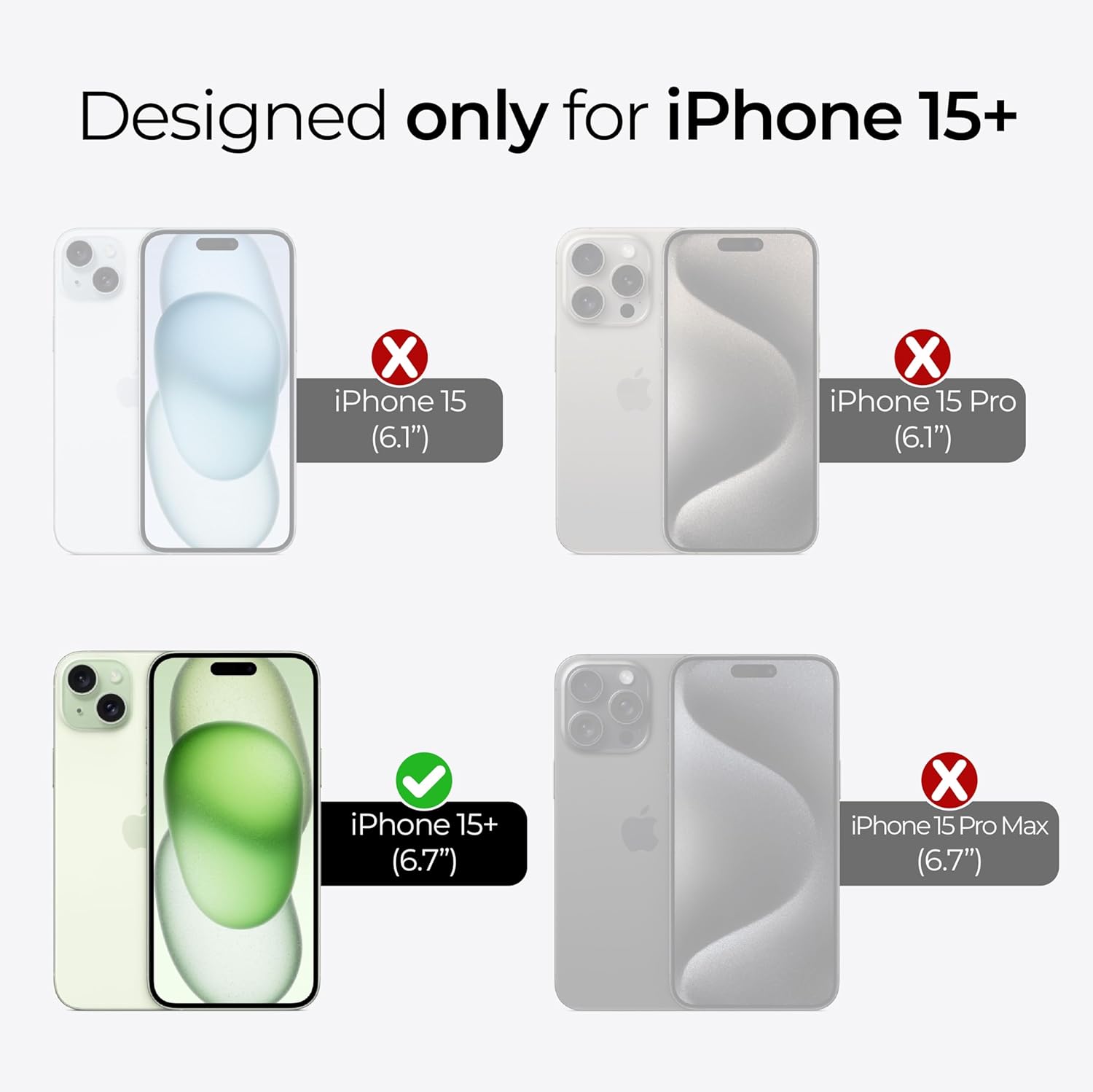 [3 Pack] ArmorSuit for iPhone 15 Plus (6.7 in) Tempered Glass Screen Protector