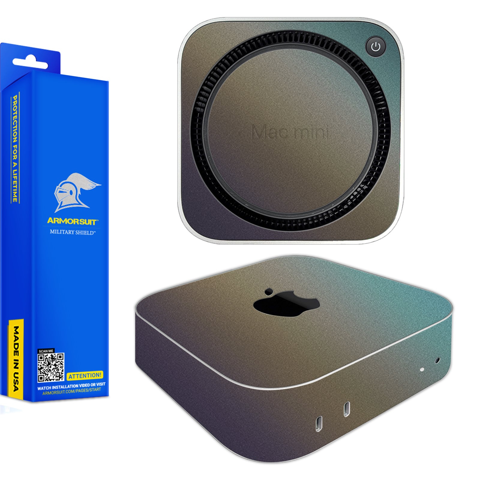 [2 Pack] ArmorSuit MilitaryShield Vinyl Skin Wrap for Apple Mac Mini (2024)