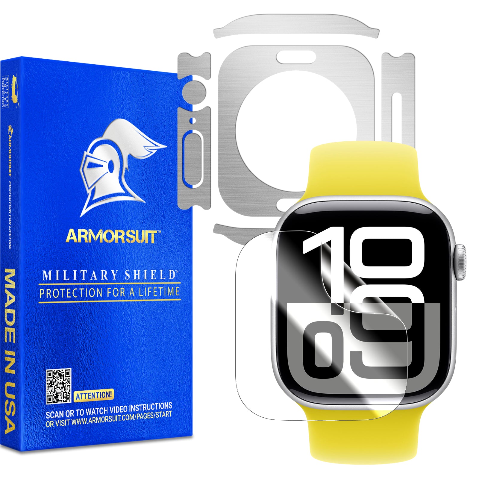 [1 + 6 Pack] Armorsuit Vinyl Skin Wrap Film for Apple Watch Series 10 (42mm) + Screen Protector