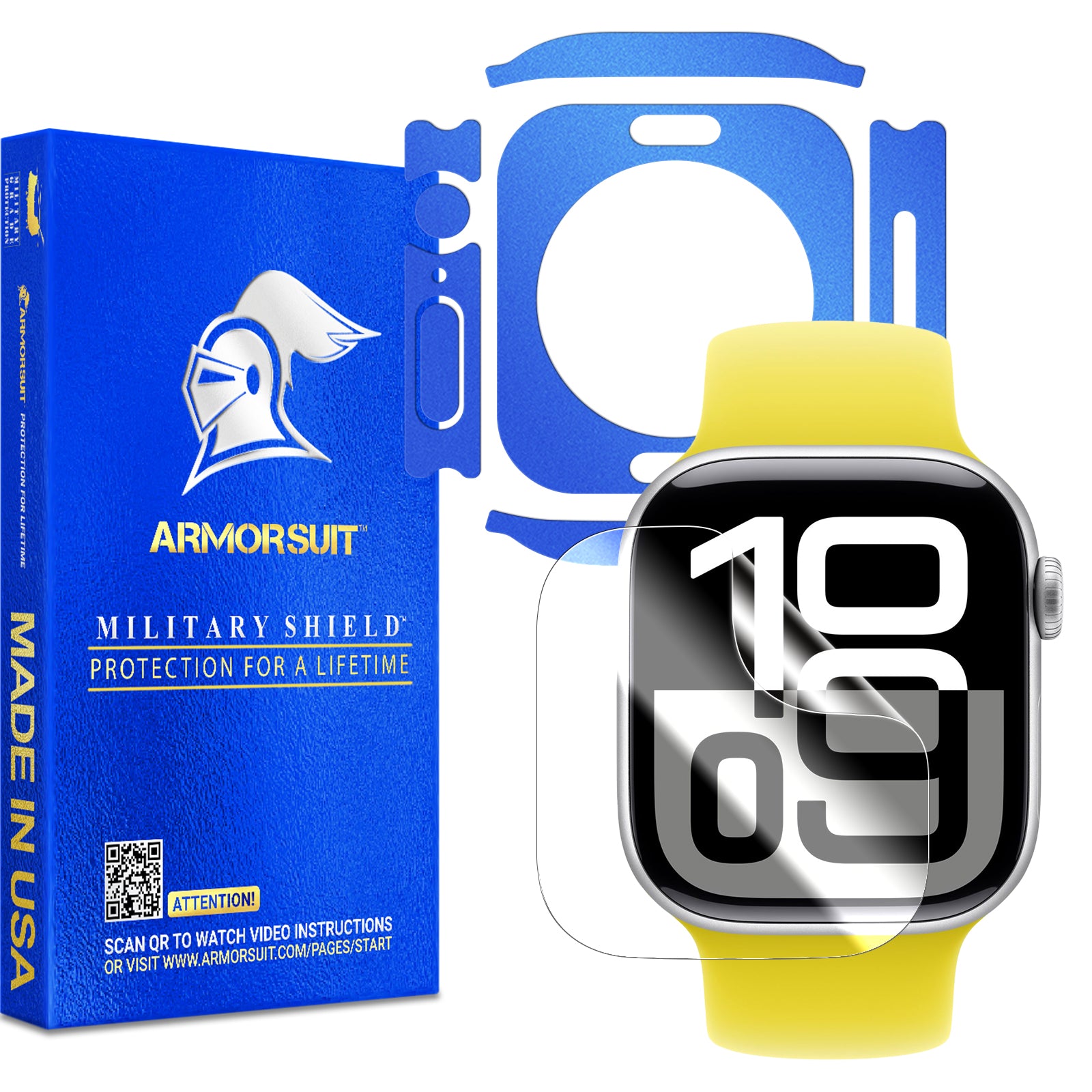 [1 + 6 Pack] Armorsuit Vinyl Skin Wrap Film for Apple Watch Series 10 (42mm) + Screen Protector