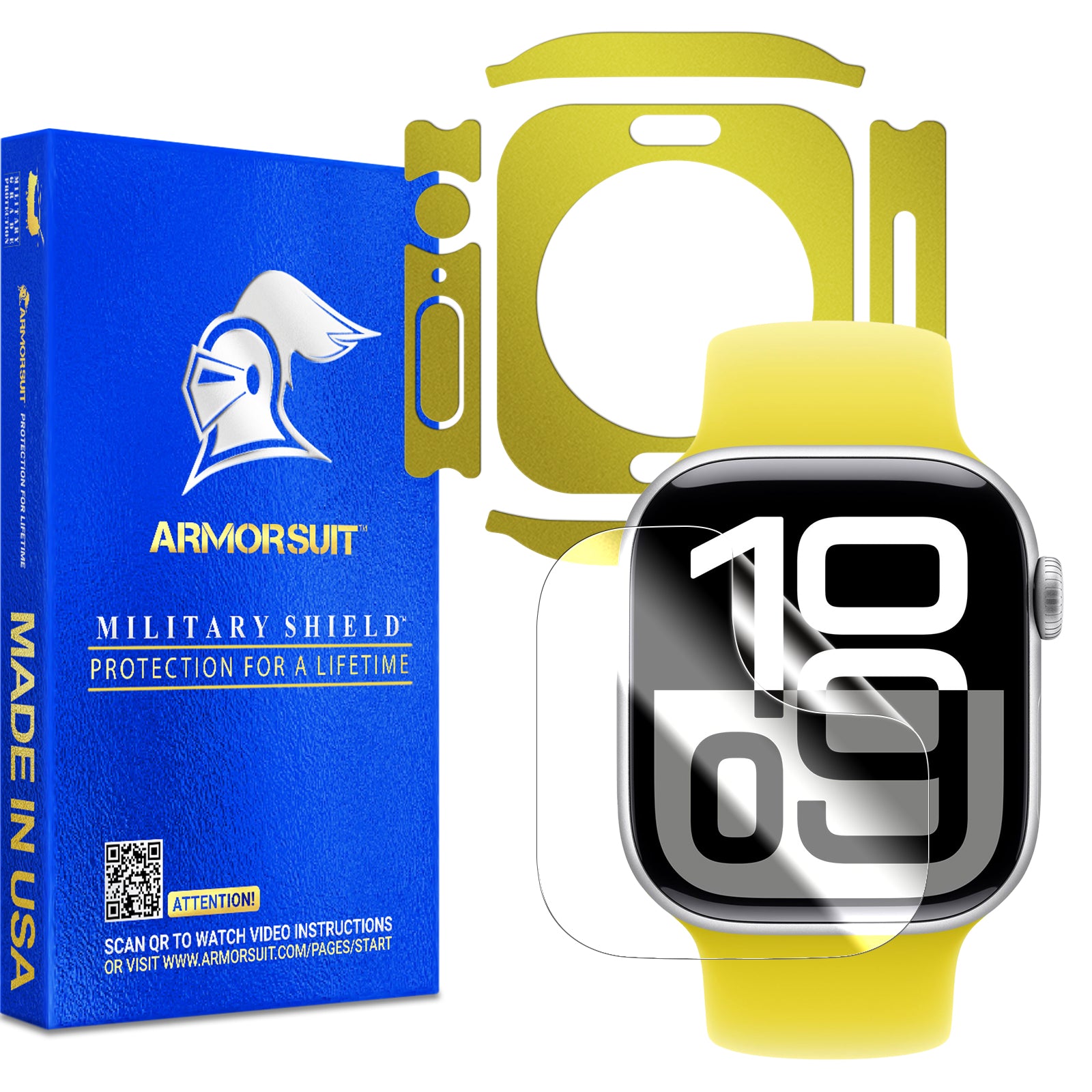[1 + 6 Pack] Armorsuit Vinyl Skin Wrap Film for Apple Watch Series 10 (42mm) + Screen Protector