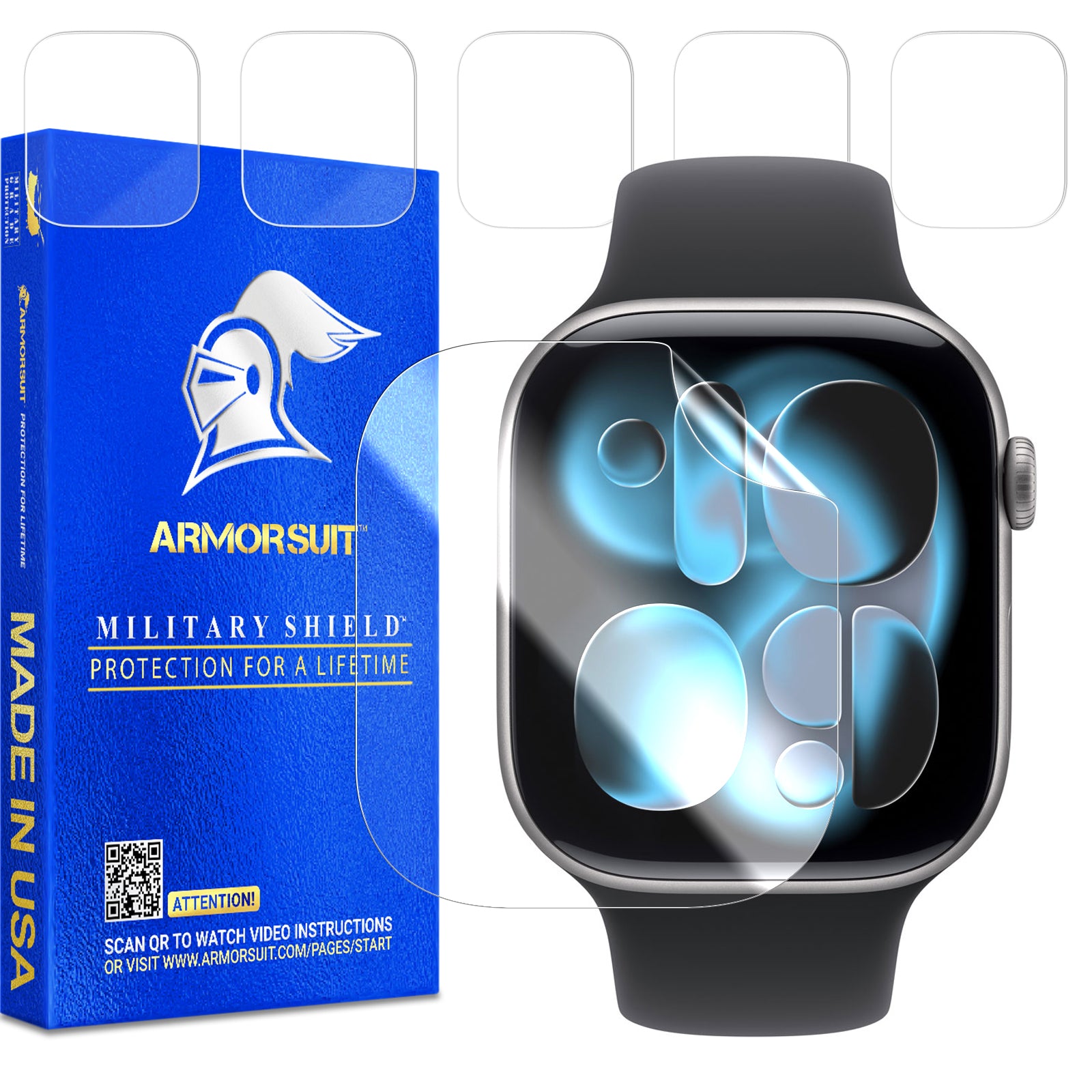 [6 Pack] ArmorSuit MilitaryShield Screen Protector Film For Apple Watch 11 (42mm)