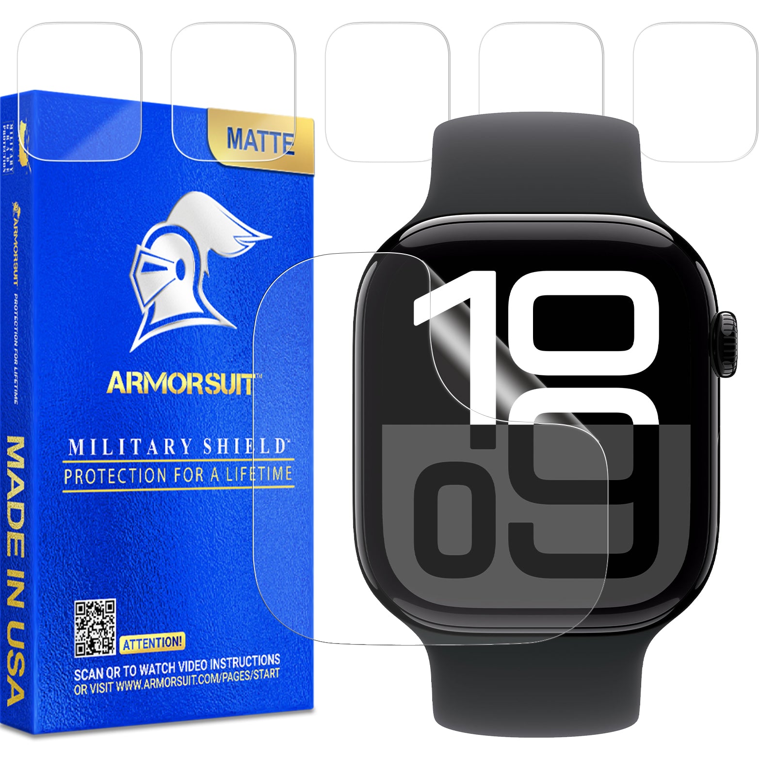 [6 Pack] ArmorSuit MilitaryShield Screen Protector Film for Apple Watch Series 10 46mm (2024)