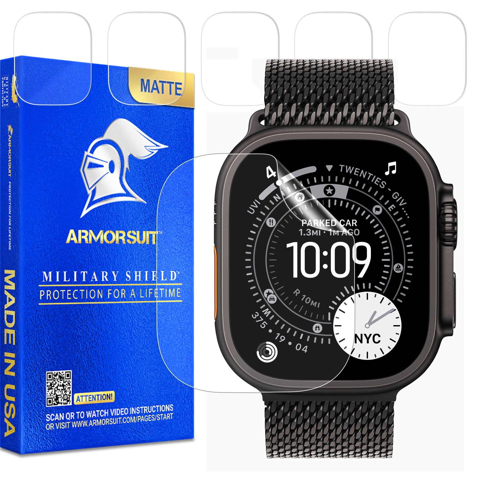 [Pre- Order] [6 Pack] ArmorSuit MilitaryShield Screen Protector Film For Apple Watch Ultra 3 (2025)