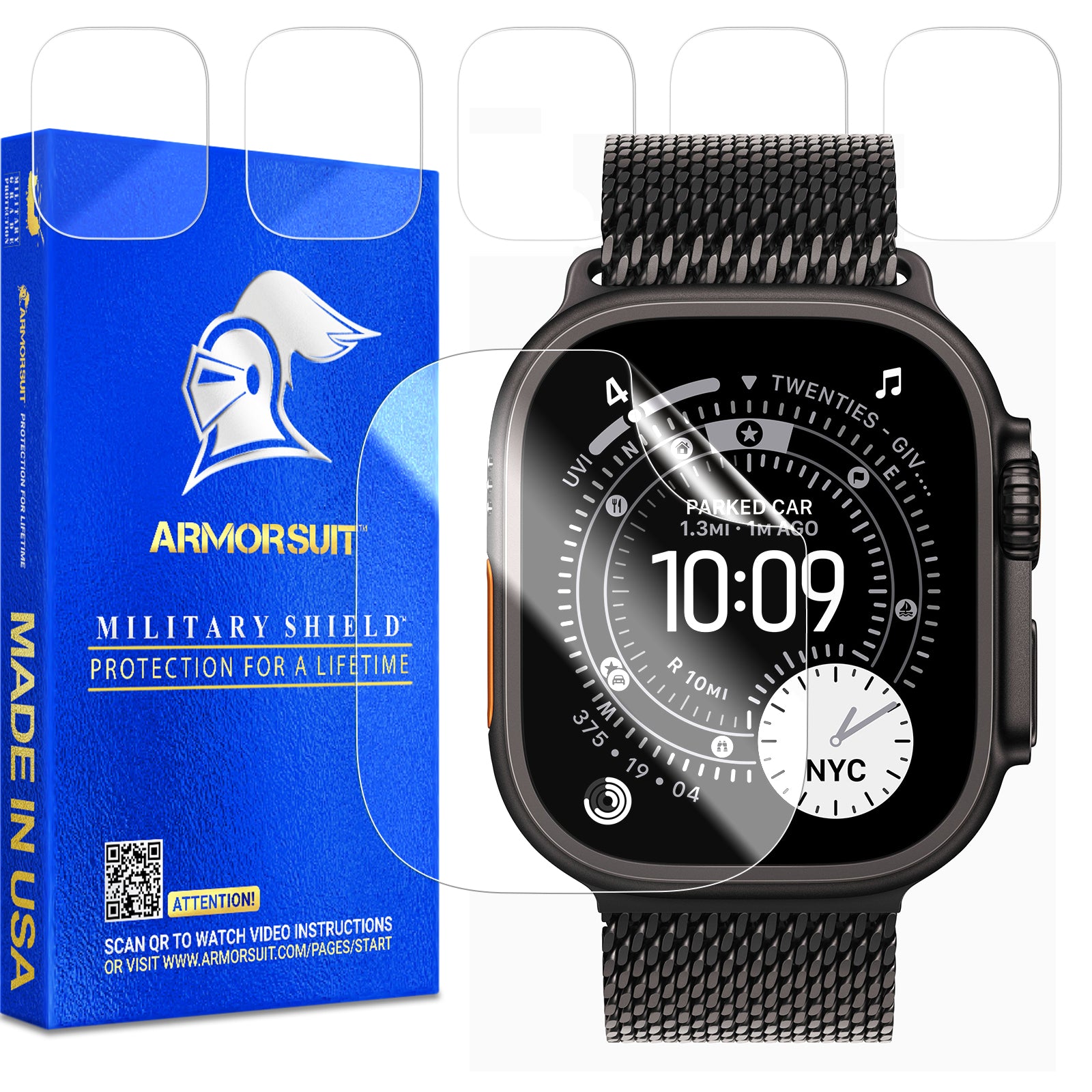 [Pre- Order] [6 Pack] ArmorSuit MilitaryShield Screen Protector Film For Apple Watch Ultra 3 (2025)