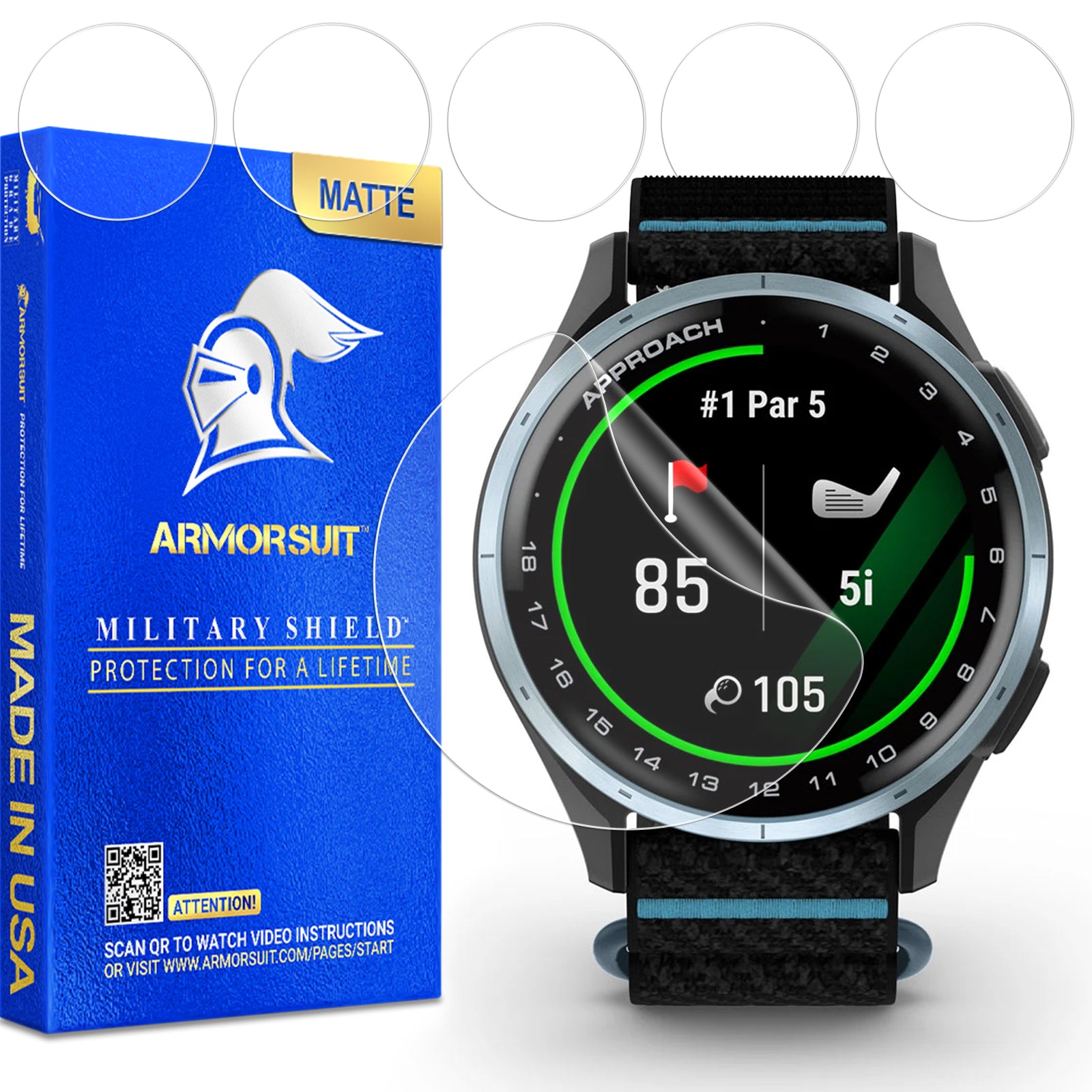 [6 Pack] ArmorSuit MilitaryShield Screen Protector Film For Garmin Approach J1