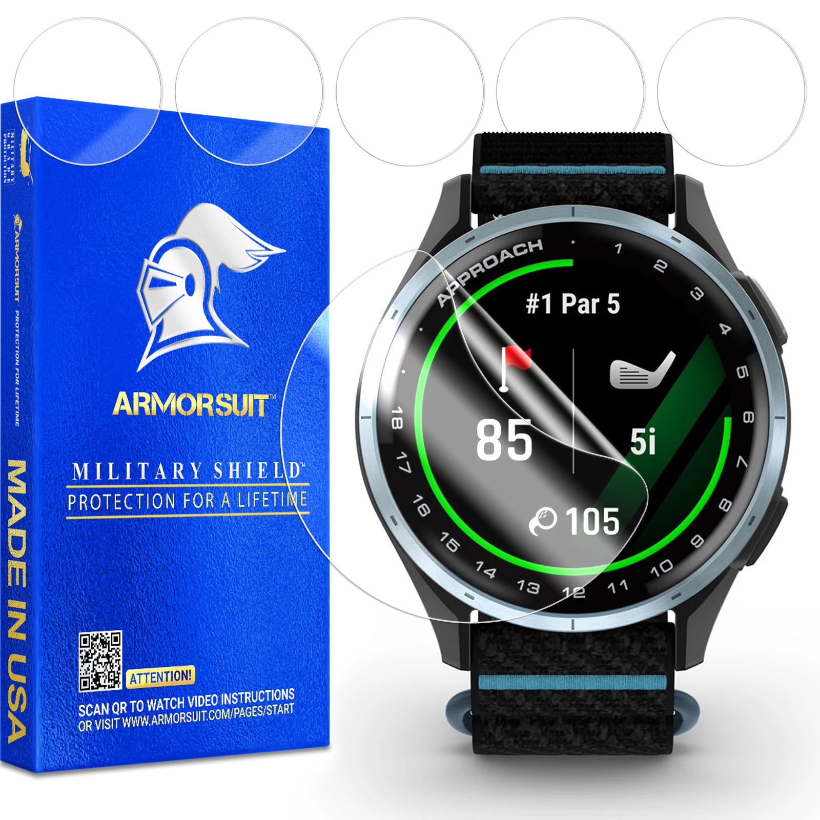 [6 Pack] ArmorSuit MilitaryShield Screen Protector Film For Garmin Approach J1